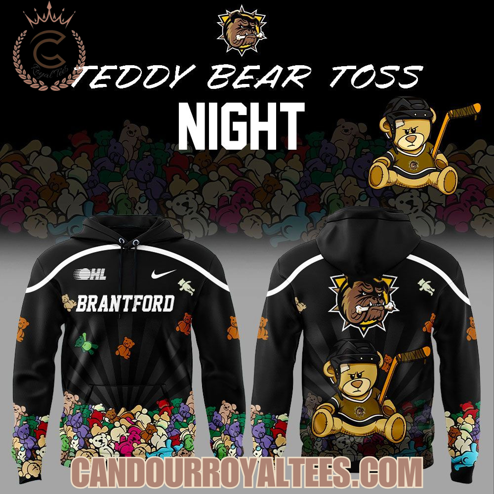 Brantford Bulldogs Teddy Bear Toss Night Hoodie Brantford Bulldogs Teddy Bear Toss Night Hoodie