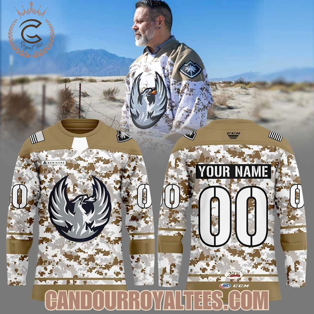 Coachella Valley Firebirds Military Appreciation Night Hockey Jersey Coachella Valley Firebirds Military Appreciation Night Hockey Jersey