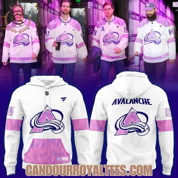 Colorado Avalanche 2025 Hockey Fights Cancer Hoodie