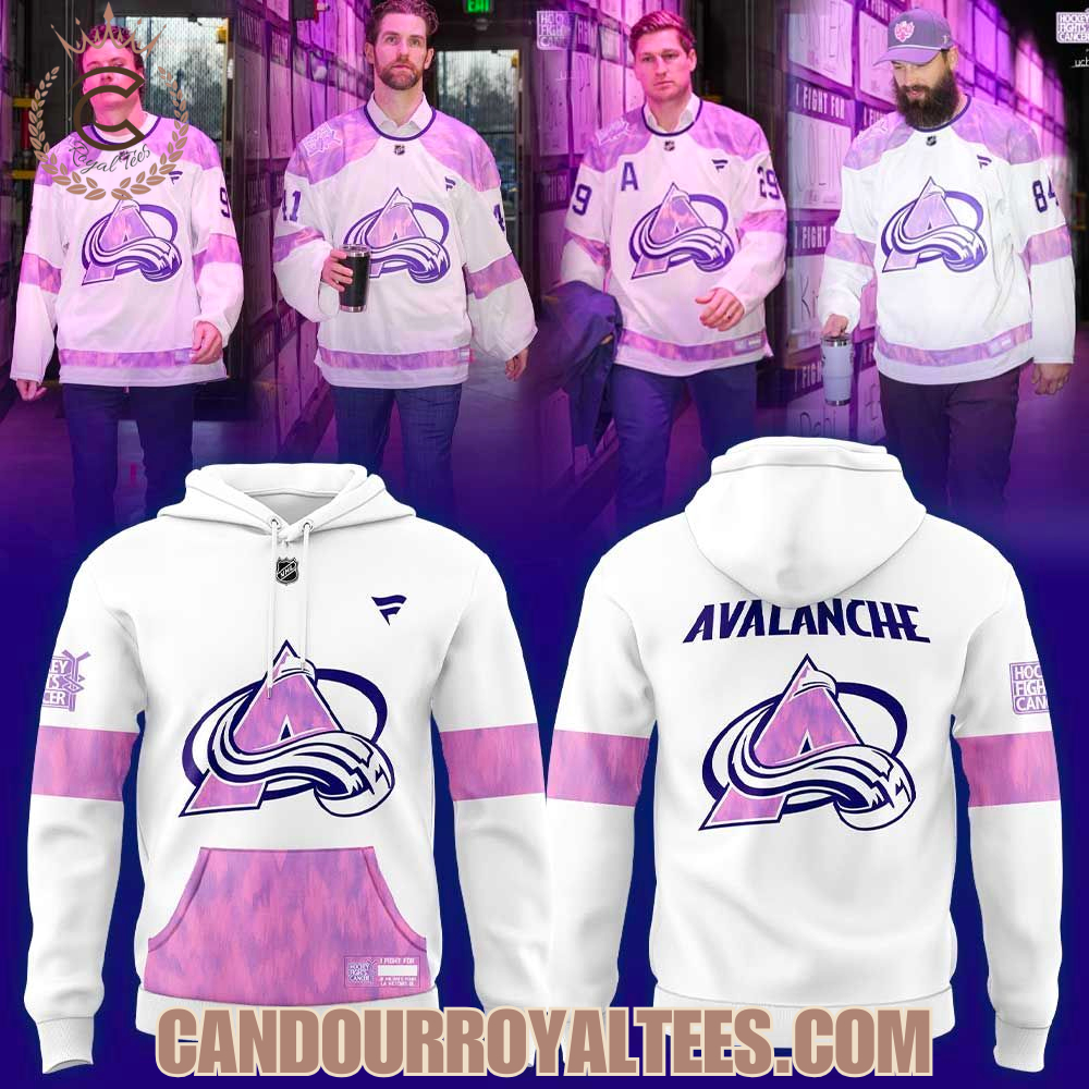 Colorado Avalanche 2025 Hockey Fights Cancer Hoodie Colorado Avalanche 2025 Hockey Fights Cancer Hoodie