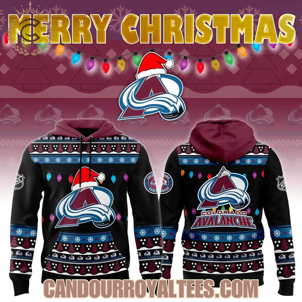 Colorado Avalanche 2025 Merry Christmas Hoodie Colorado Avalanche 2025 Merry Christmas Hoodie