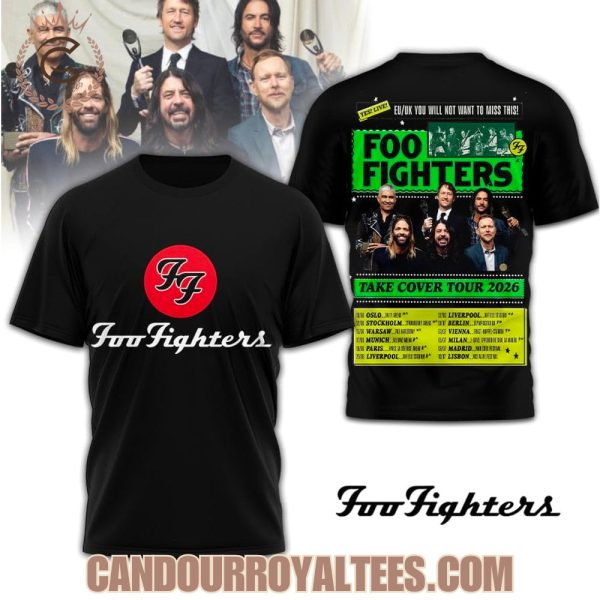 Foo Fighters Take Cover Tour 2026 T-Shirt
