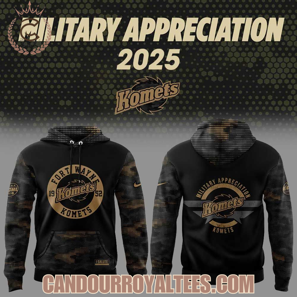Fort Wayne Komets x Military Appreciation 2025 Hoodie Fort Wayne Komets x Military Appreciation 2025 Hoodie