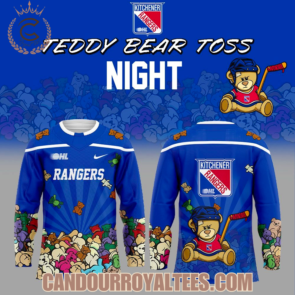 Kitchener Rangers Teddy Bear Toss Night Jersey Kitchener Rangers Teddy Bear Toss Night Jersey