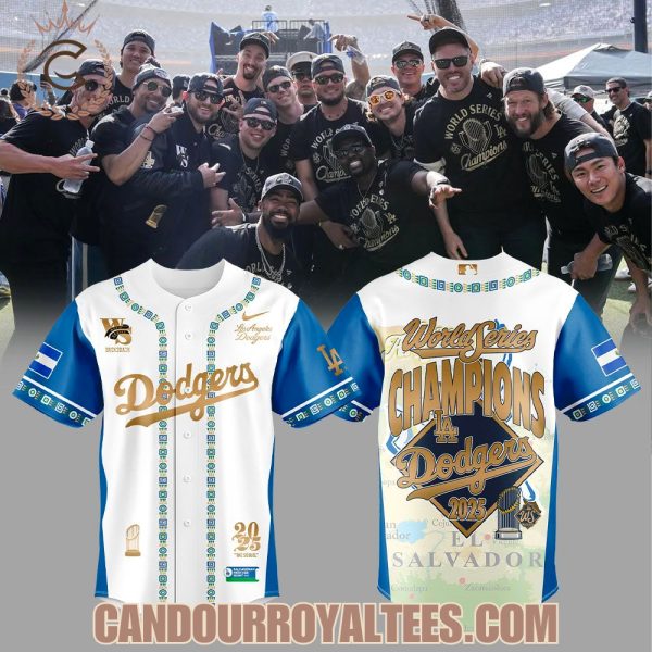Los Angeles Dodgers 2025 World Series Championship Jerseys Salvadoran Heritage Theme Jersey