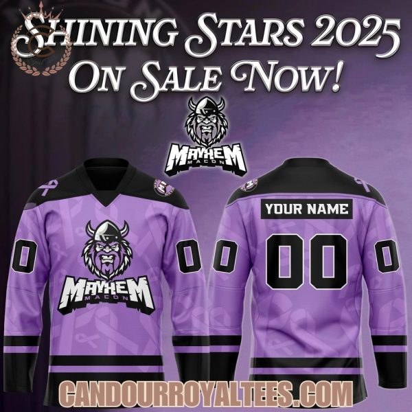 Macon Mayhem ” Cancer Night ” Hockey Jersey 2025