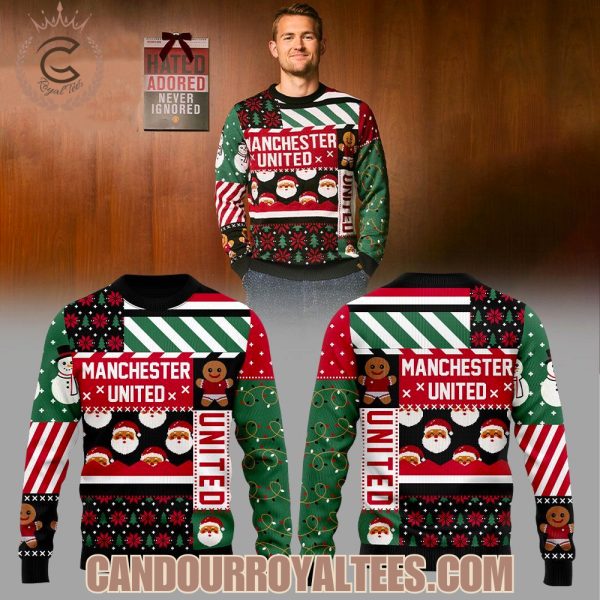 Manchester United Christmas Patchwork Jumper Ugly Sweater