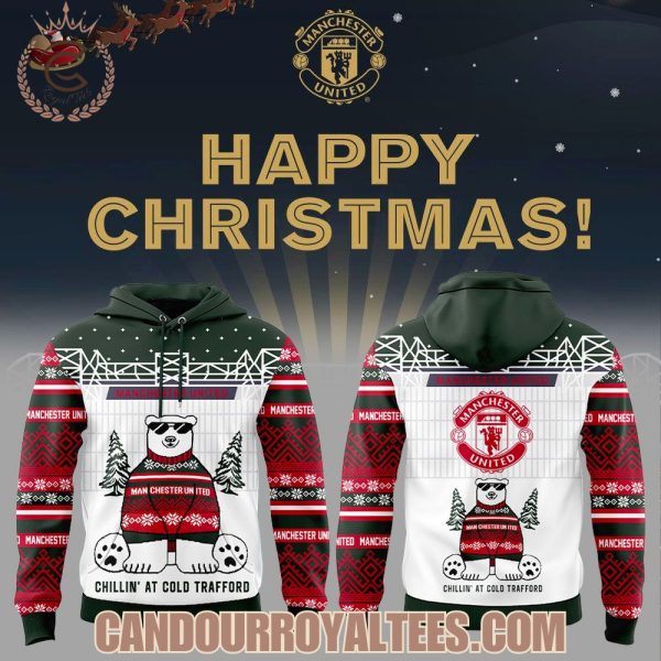 Manchester United Polar Bear Christmas Jumper Hoodie
