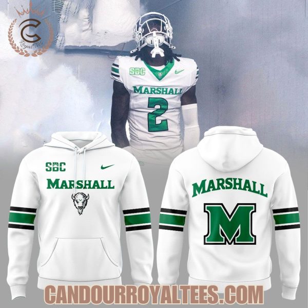 Marshall Football White Uniform. In The Mountains Hoodie