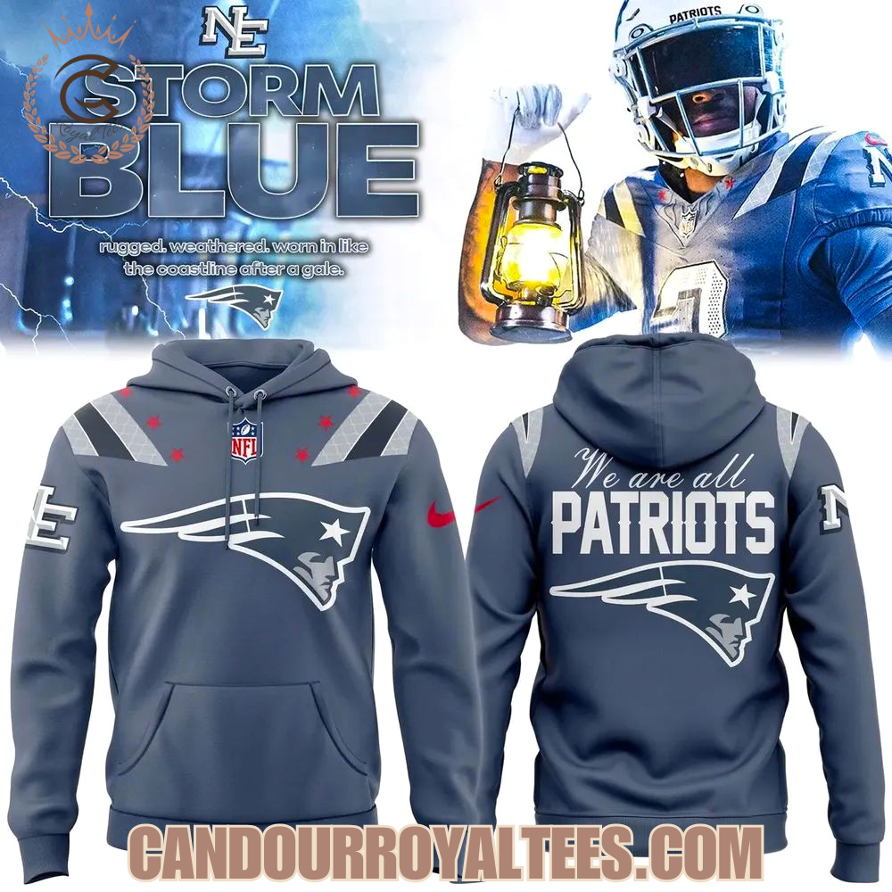 New England Patriots 2025 Rivalries Nor’Easter Storm Blue Hoodie New England Patriots 2025 Rivalries Nor’Easter Storm Blue Hoodie