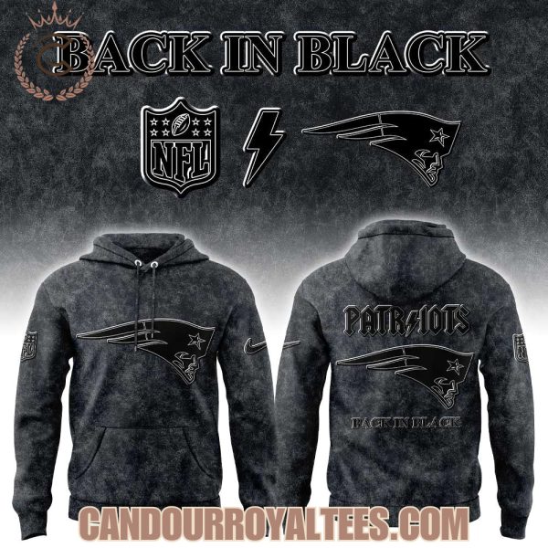 New England Patriots Back In Black 2025 Hoodie