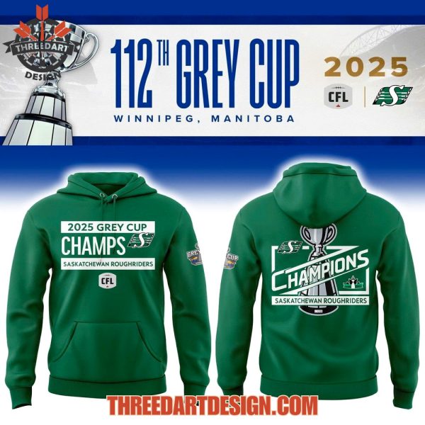 2025 Grey Cup Champions Saskatchewan Roughriders Hoodie – Green
