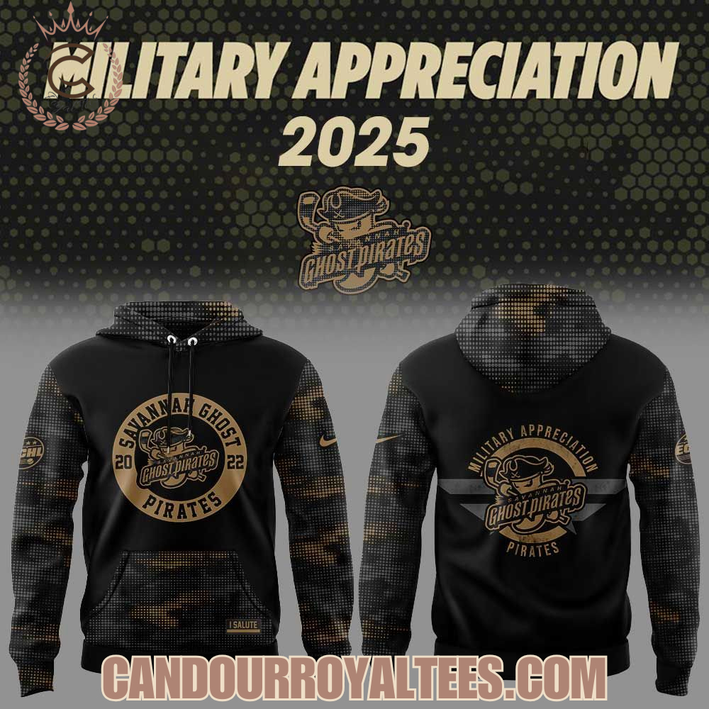 Savannah Ghost Pirates x Military Appreciation 2025 Hoodie Savannah Ghost Pirates x Military Appreciation 2025 Hoodie