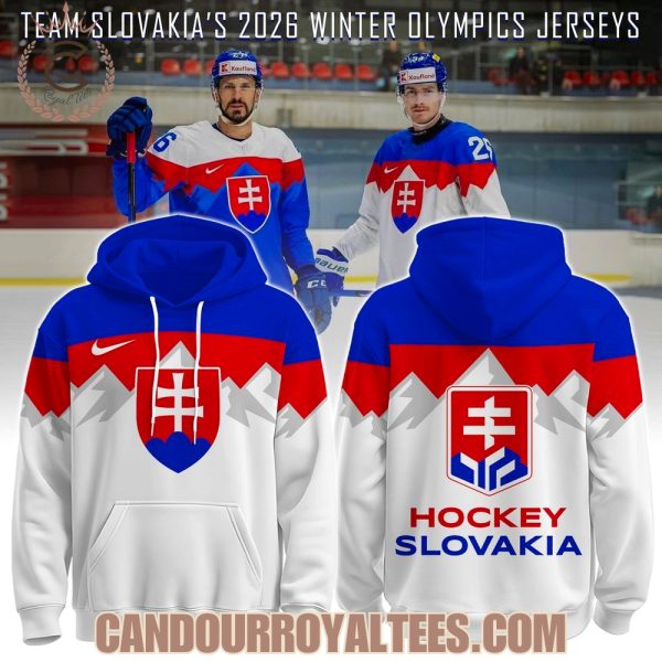 Slovakia Hockey 2026 Winter Olympics Hoodie White