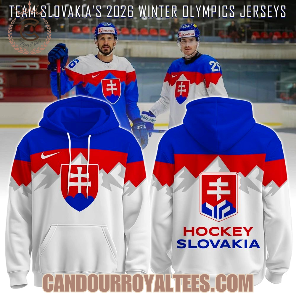 Slovakia Hockey 2026 Winter Olympics Hoodie White Slovakia Hockey 2026 Winter Olympics Hoodie White