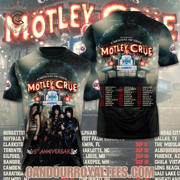 The Return Of Carnival Of Sins Motley Crue 45th Anniversary Tshirt, Hoodie