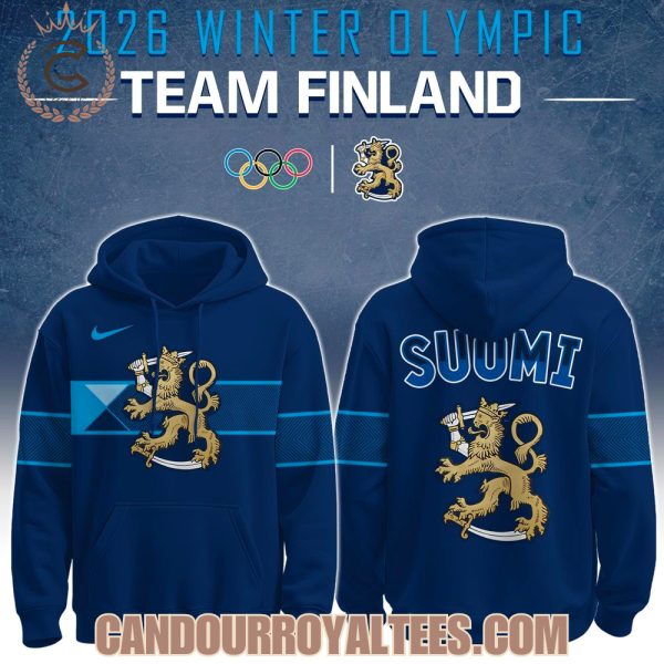 Unisex Finland 2026 Olympic Navy Hoodie