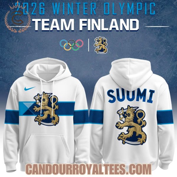 Unisex Finland 2026 Olympic White Hoodie