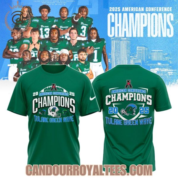 2025 American Conference Champions Tulane Green Wave Tshirt, Hoodie