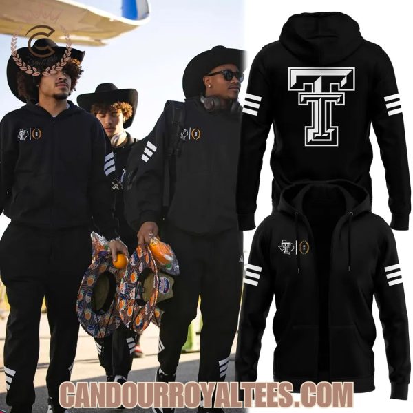 2025 Orange Bowl Black Uniform Texas Tech Football Zip Hoodie