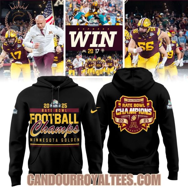 2025 Rate Bowl Champs Minnesota Golden Hoodie