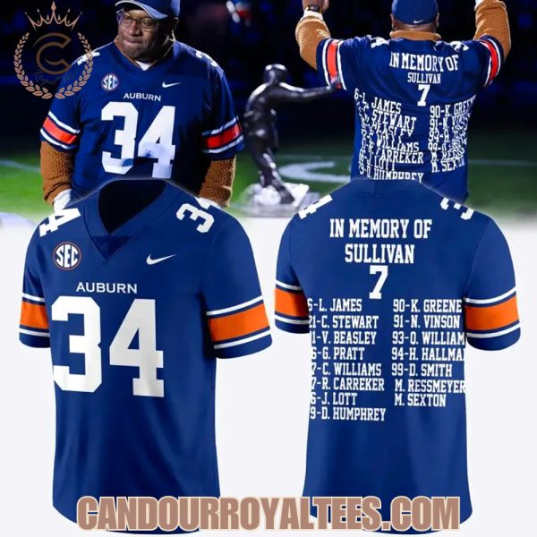 Bo Jackson Auburn Football  In Memory Of Sullivan 7 Football Jersey