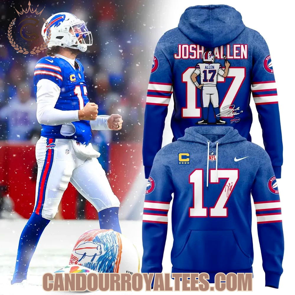 Buffalo Bills Josh Allen 17 Blue Hoodie Buffalo Bills Josh Allen 17 Blue Hoodie