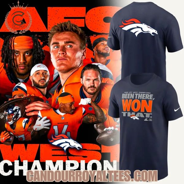 Denver Broncos 2025 AFC West Division Champions Locker Room Trophy T-Shirt