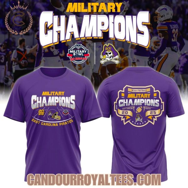 ECU Football NCAA Military Bowl Champions 2025 Tshirt, Hoodie