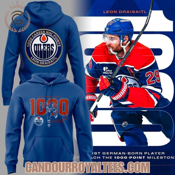 Edmonton Oilers Leon Draisaitl 1000 Career Points Hoodie
