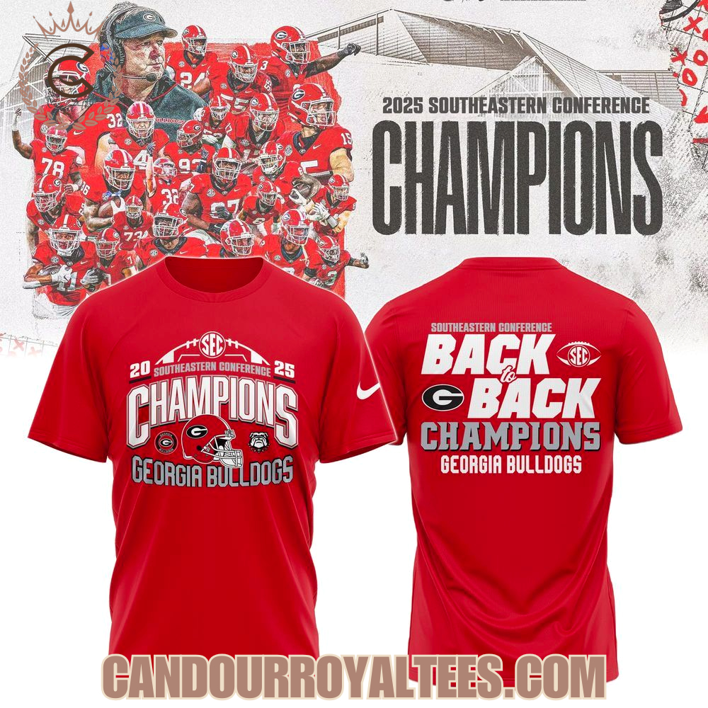 Georgia Bulldogs 2025 SEC Football Conference Champions T-Shirt Georgia Bulldogs 2025 SEC Football Conference Champions T-Shirt