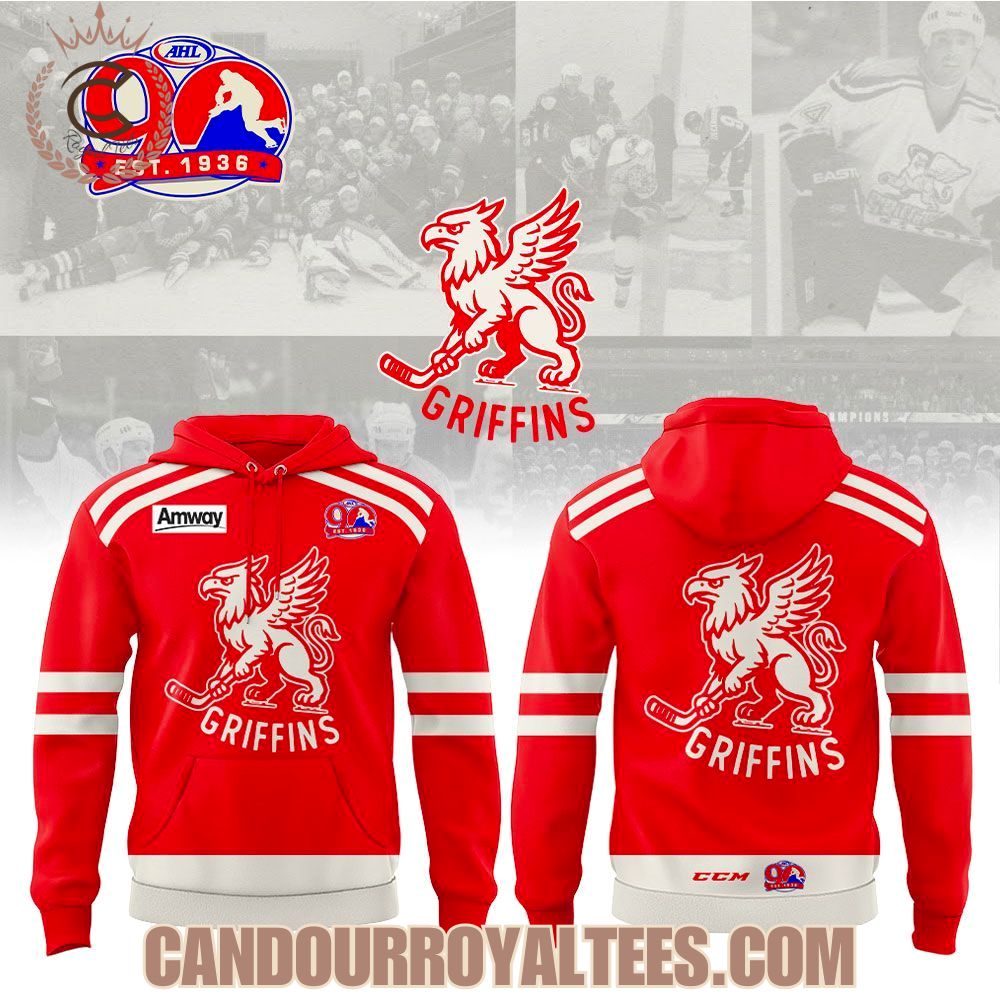 Grand Rapids Griffins 90th Vintage Vibe Hoodie Grand Rapids Griffins 90th Vintage Vibe Hoodie