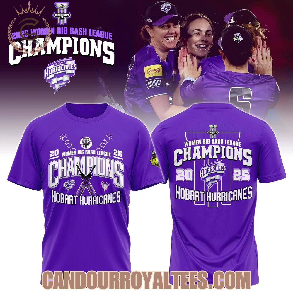 Hobart Hurricanes 2025 WBBL Champions T-Shirt Hobart Hurricanes 2025 WBBL Champions T-Shirt