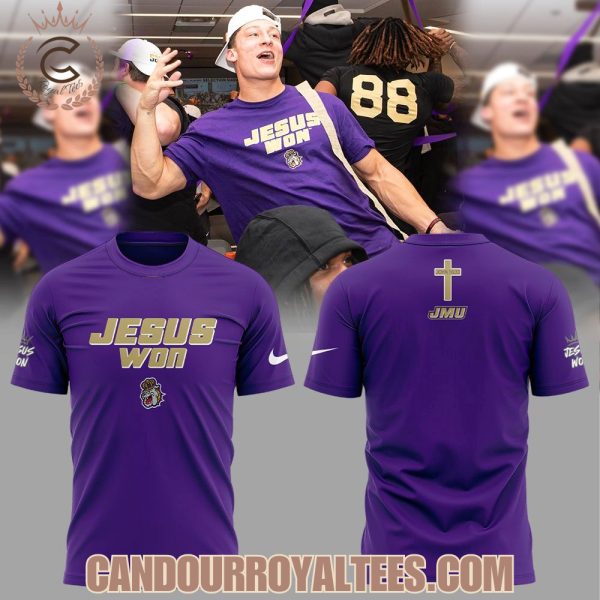 James Madison Dukes Football Jesus Won Tshirt, Hoodie