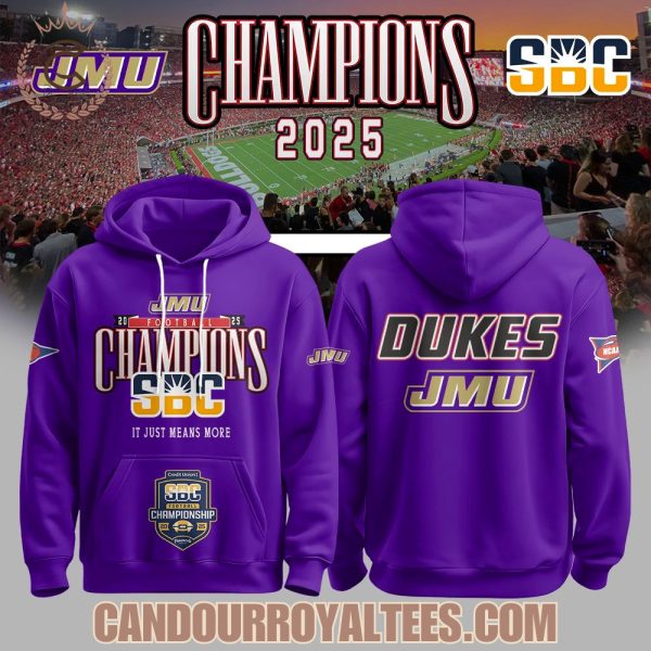 JMU Football 2025 SBC Champs Hoodie