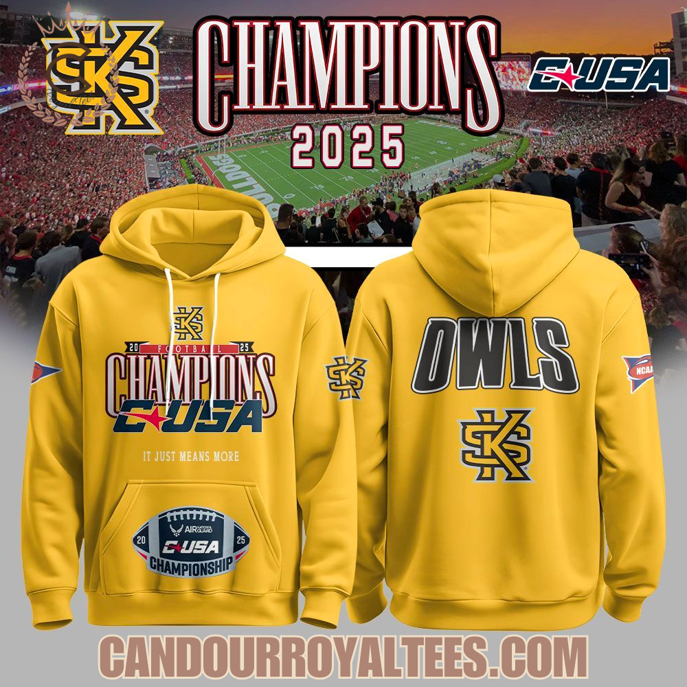 Kennesaw State Football 2025 CUSA Champs Hoodie Kennesaw State Football 2025 CUSA Champs Hoodie