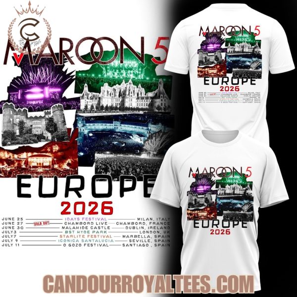 Maroon 5 Europe Tour 2026 T-Shirt