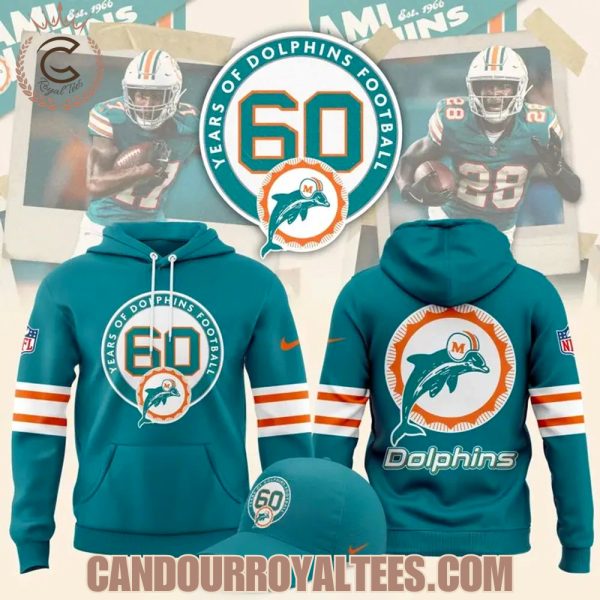 Miami Dolphins 60th Anniversary Celebration Hoodie 2025