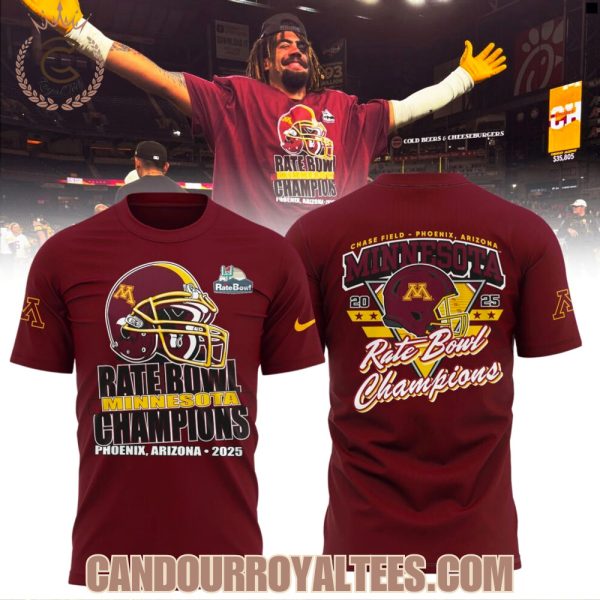 Minnesota Golden Gophers Rate Bowl Champions Phoenix, Arizona – 2025 Tshirt, Hoodie