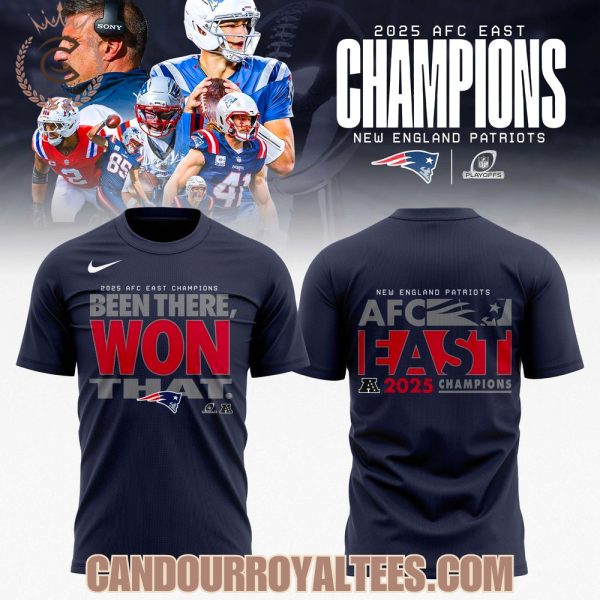 New England Patriots 2025 AFC East Division Champions Locker Room T-shirt, Hoodie