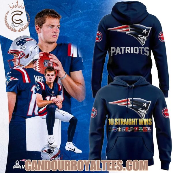 New England Patriots TEN wins in a row for the Pats Hoodie