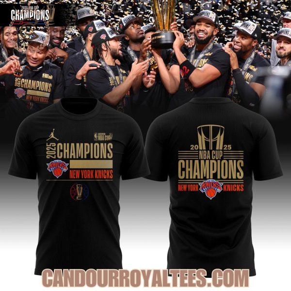 New York Knicks 2025 NBA Cup Champions Locker Room T-shirt