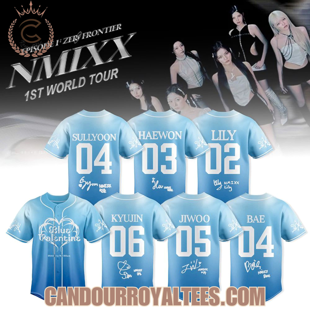 NMIXX Blue Valentine Baseball Jersey NMIXX Blue Valentine Baseball Jersey
