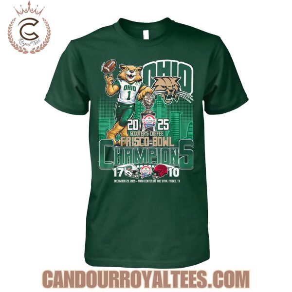 Ohio Bobcats 2025 Scooter’s Coffee Frisco Bowl Champions T-Shirt