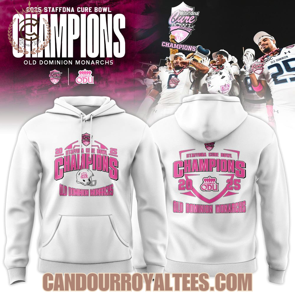Old Dominion Monarchs 2025 Cure Bowl Champions Hoodie Old Dominion Monarchs 2025 Cure Bowl Champions Hoodie