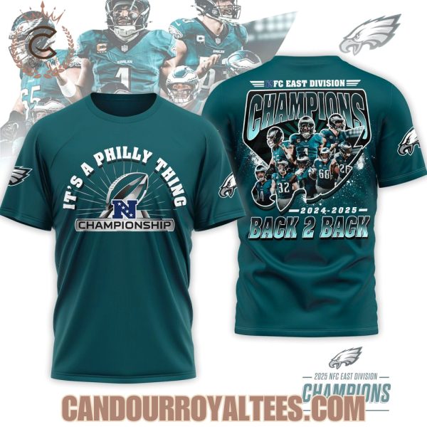 Philadelphia Eagles NFC East Division Champions 2024-2025 Back 2 Back T-Shirt