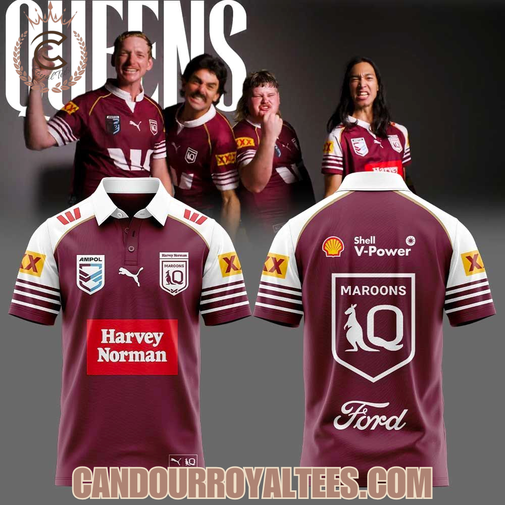 Queensland Maroons 2026 Uniform Polo Shirt Queensland Maroons 2026 Uniform Polo Shirt