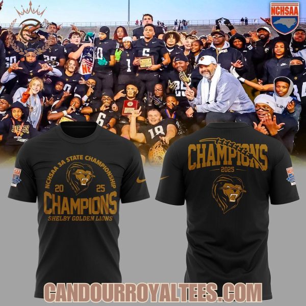 Shelby Golden Lions 3A State Champions 2025 Tshirt, Hoodie