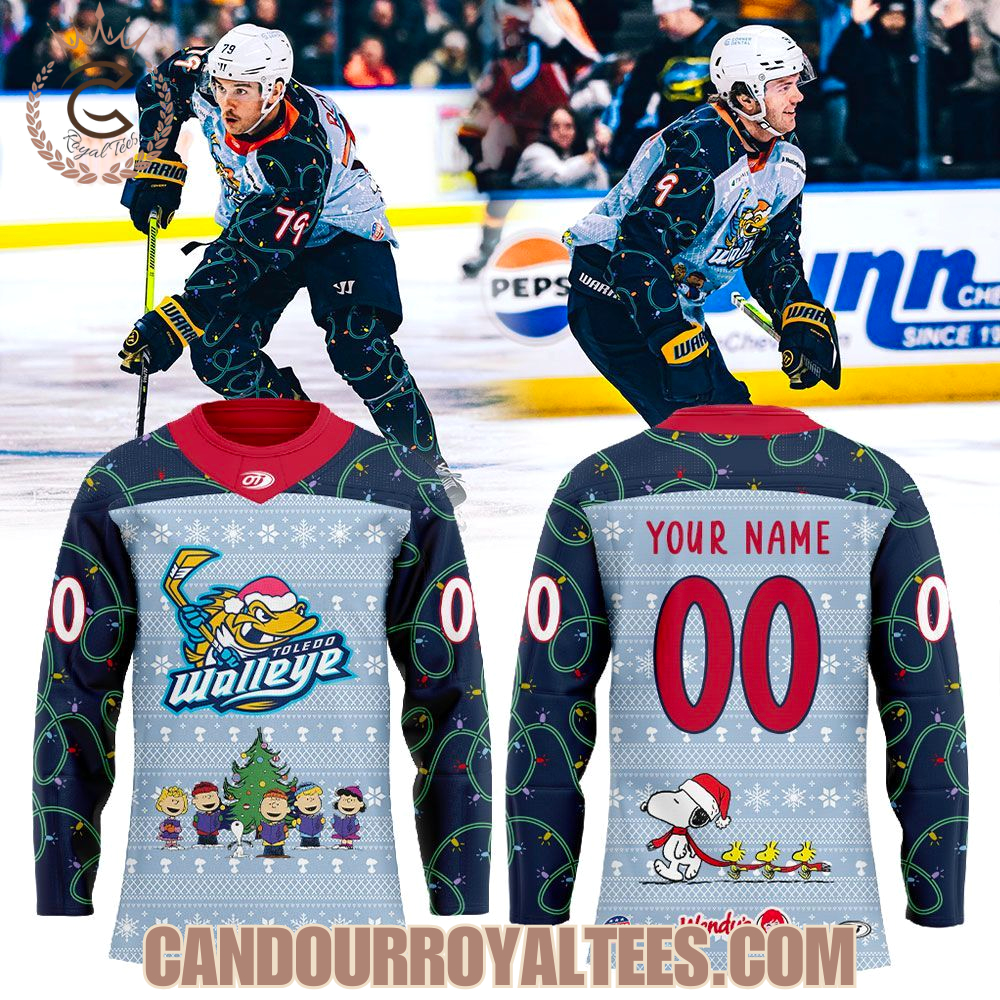Toledo Walleye Christmas all about, Charlie Brown Jersey Toledo Walleye Christmas all about, Charlie Brown Jersey