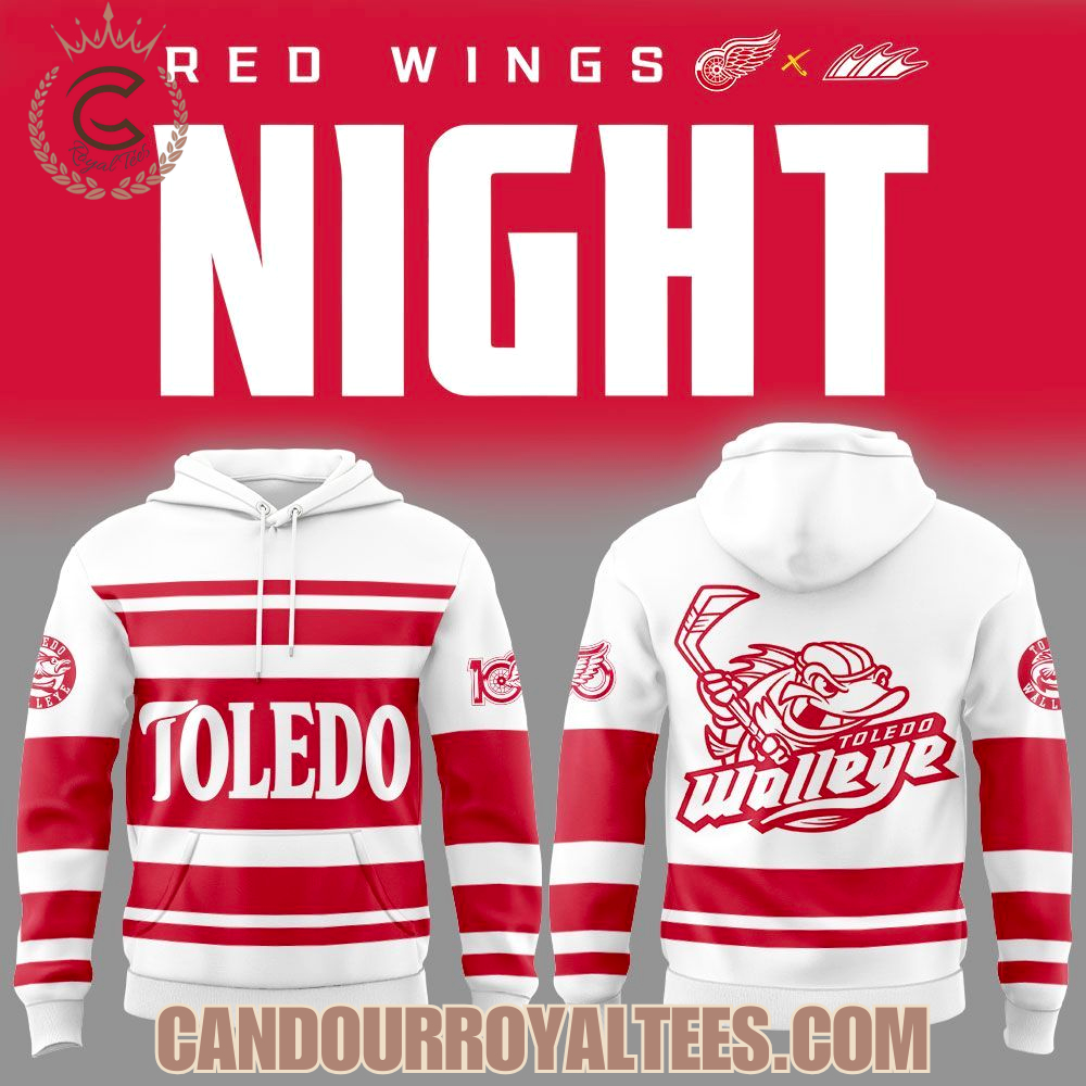 Toledo Walleye x Red Wings Affiliate Night Hoodie Toledo Walleye x Red Wings Affiliate Night Hoodie